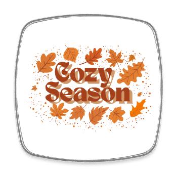 Herbstliche Cozy Season Motivgestaltung - Viereckiger Kühlschrankmagnet - Weiß - Vorne