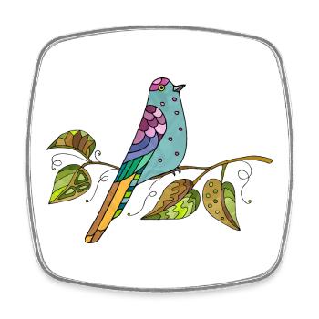 Bunter Vogel - Viereckiger Kühlschrankmagnet - Weiß - Vorne