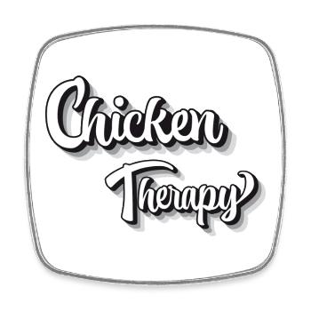 Conception motivationnelle de thérapie par le poulet - Magnet carré - blanc - Devant