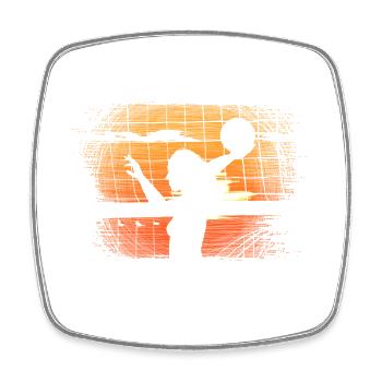 Volleyball - Viereckiger Kühlschrankmagnet - Weiß - Vorne