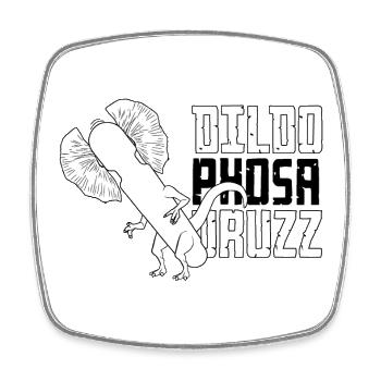 Ironic Dinosaur T-Shirt bachelor party - Square fridge magnet - white - Front
