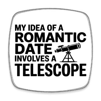 Stargazing Date Night Idea Astronomy - Square fridge magnet - white - Front