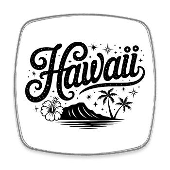Hawaii - Souvenir USA State Design - Viereckiger Kühlschrankmagnet - Weiß - Vorne
