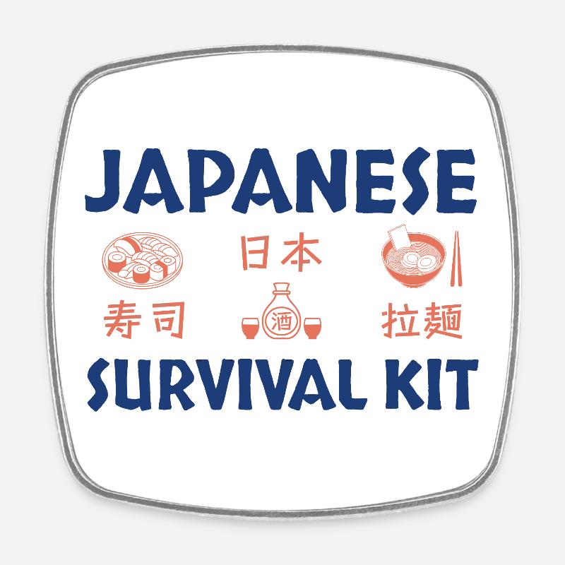 Conception du kit de survie pour sushi japonais - Magnet carré - blanc