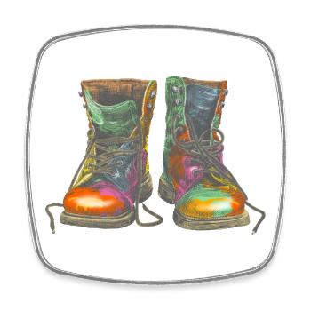 Bunte Graffiti Stiefel Illustration - Viereckiger Kühlschrankmagnet - Weiß - Vorne