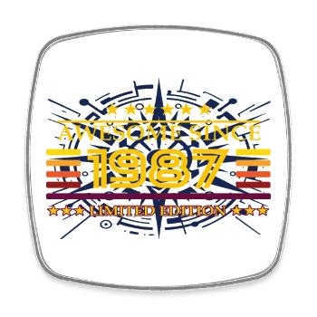 Awesome since 1987 Limited Edition - Viereckiger Kühlschrankmagnet - Weiß - Vorne