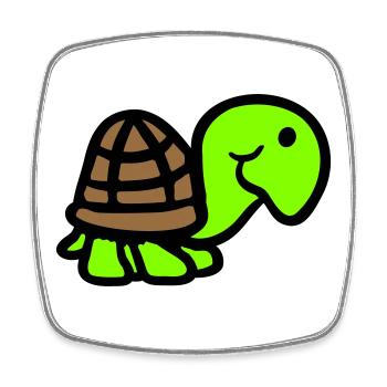 turtle cute smiling happy funny - Square fridge magnet - white - Front