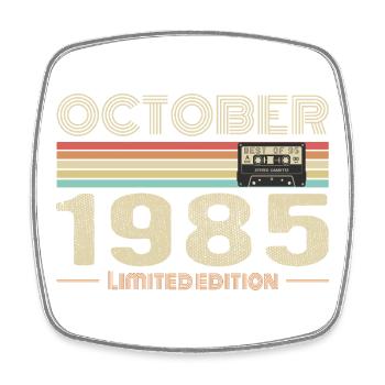 Geburtstag Oktober 1985 - Viereckiger Kühlschrankmagnet - Weiß - Vorne
