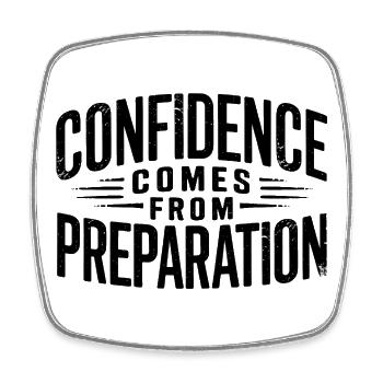 Confident Gamer Typography, Success Motivation - Square fridge magnet - white - Front