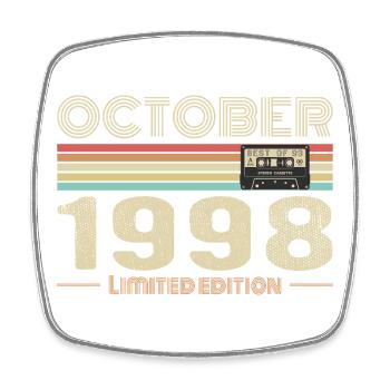 Anniversaire octobre 1998 - Birthday october 1998 - Magnet carré - blanc - Devant