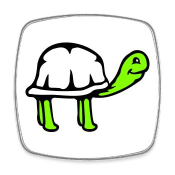 Turtle long neck smiling happy funny - Square fridge magnet - white - Front