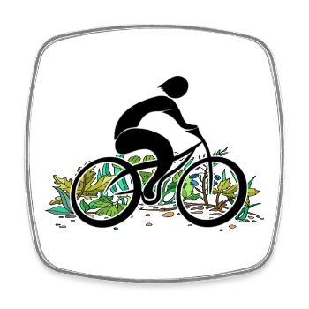 Radfahrer - Viereckiger Kühlschrankmagnet - Weiß - Vorne