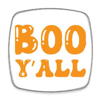 Boo Y'all Halloween T-shirt Design - Square fridge magnet - white - Front
