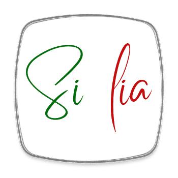 J’adore la Sicile, un design minimaliste élégant - Magnet carré - blanc - Devant