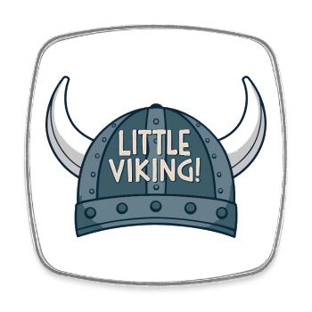 Intrepid Little Viking - Square fridge magnet - white - Front