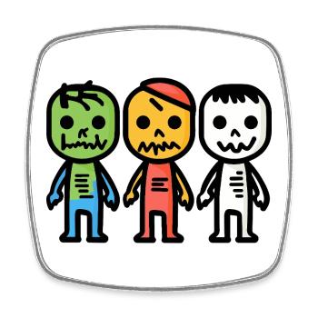 Zombies Halloween - Square fridge magnet - white - Front