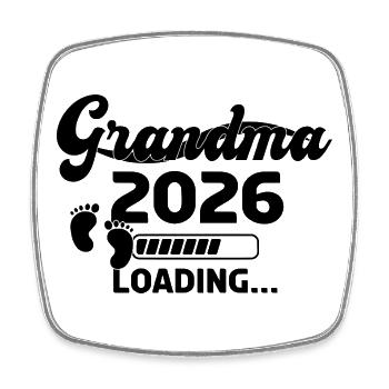 Grandma 2026 Loading - Viereckiger Kühlschrankmagnet - Weiß - Vorne
