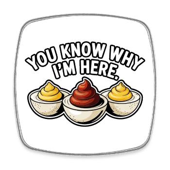 Deviled Egg Lover Funny Food Shirt - Square fridge magnet - white - Front
