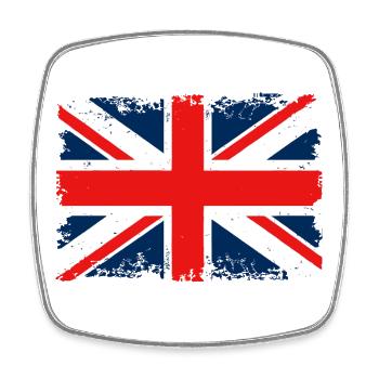 Distressed Union Jack Flag - Square fridge magnet - white - Front
