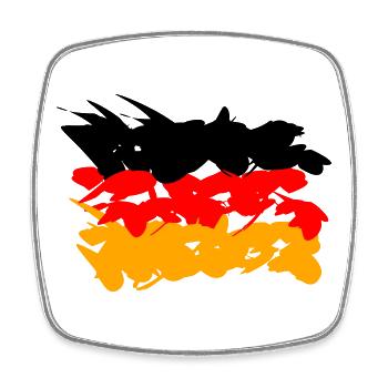 Germany Flag Graffiti Design - Square fridge magnet - white - Front