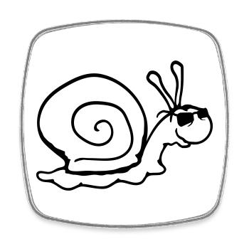 Schnecke Sonnenbrille Cool schwarze Brille Lächeln - Viereckiger Kühlschrankmagnet - Weiß - Vorne