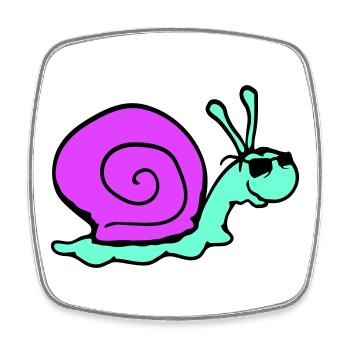 Schnecke Sonnenbrille Cool schwarze Brille Lächeln - Viereckiger Kühlschrankmagnet - Weiß - Vorne