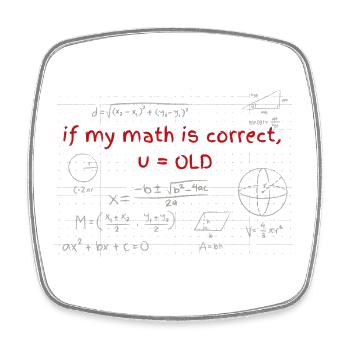 Geburstagsgeschenk für Mathe Fans - Viereckiger Kühlschrankmagnet - Weiß - Vorne