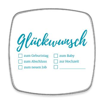 Congratulations lettering checkboxes - Square fridge magnet - white - Front