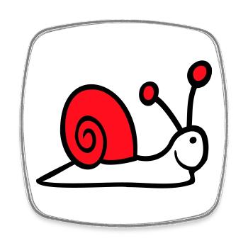 Snail Shell Cute Cute Happy Cool - Square fridge magnet - white - Front