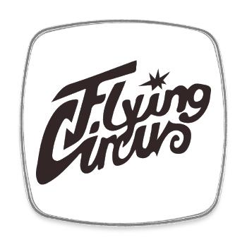 „Flying Circus” Vintage Script - Viereckiger Kühlschrankmagnet - Weiß - Vorne