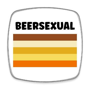 Beersexual - Square fridge magnet - white - Front