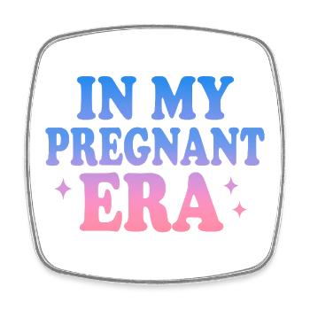 In my pregnant era - Schwangerschaftsankündigung - Viereckiger Kühlschrankmagnet - Weiß - Vorne