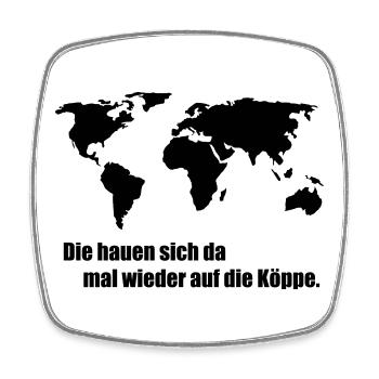 World map - Square fridge magnet - white - Front