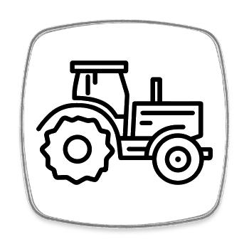 tracteur - Magnet carré - blanc - Devant