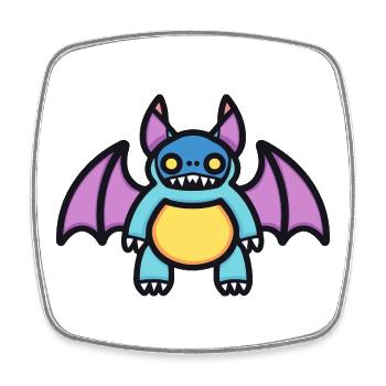 Fledermaus Halloween Comic Lustig - Viereckiger Kühlschrankmagnet - Weiß - Vorne
