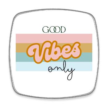 Vibes Pastel Only - Square fridge magnet - white - Front