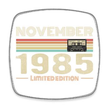 November 1985 Vintage Birthday Retro Tee - Magnet carré - blanc - Devant