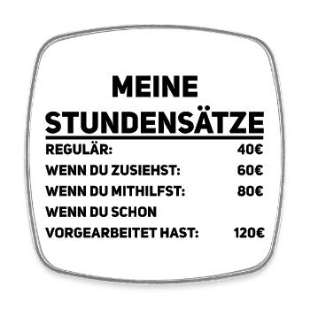 Handwerker Stundensätze - Viereckiger Kühlschrankmagnet - Weiß - Vorne