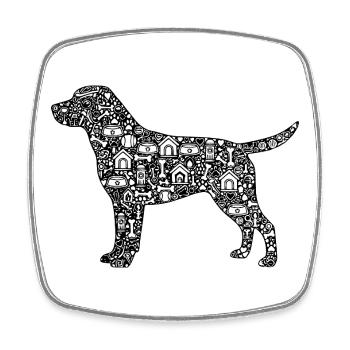 Labrador Retriever Design Dog - Square fridge magnet - white - Front