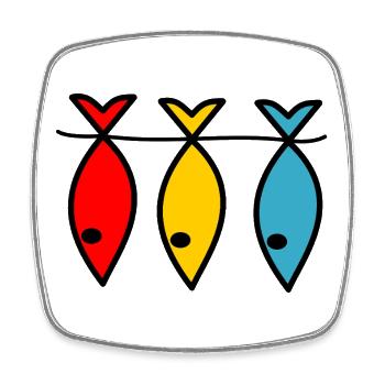 PÊCHE. RETRAITE. RETRAITE. RETRAITEE - Magnet carré - blanc - Devant