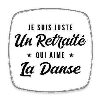 Retraité Danseur Humour Cadeau Retraite - Magnet carré - blanc - Devant