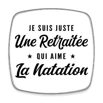 Retraitée Nageuse Humour Cadeau Retraite - Magnet carré - blanc - Devant