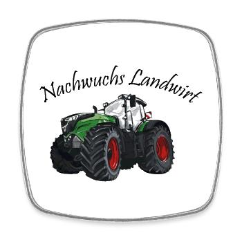 Jeune agriculteur tracteur ventilateur jantes rouges - Magnet carré - blanc - Devant