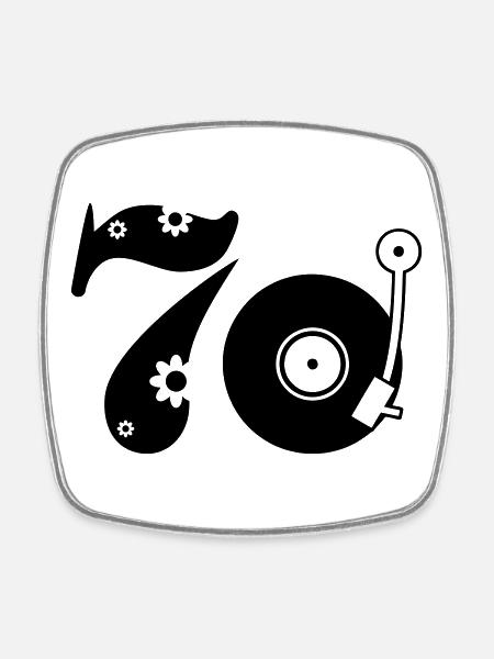 Années 70 Soixante-dix Dix-sept - Magnet carré - blanc