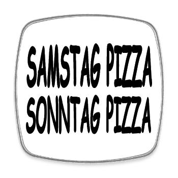 Pizza - Viereckiger Kühlschrankmagnet - Weiß - Vorne