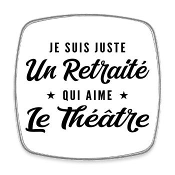 Retraité Comédien Humour Cadeau Retraite - Magnet carré - blanc - Devant