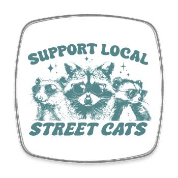 Support Local Street Cats - Square fridge magnet - white - Front