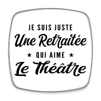 Retraitée Actrice Humour Cadeau Retraite - Magnet carré - blanc - Devant