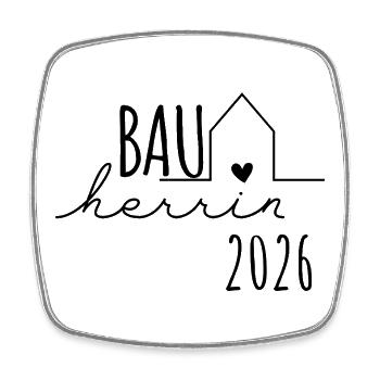 Builder 2026 Gift House Construction Construction Site - Square fridge magnet - white - Front