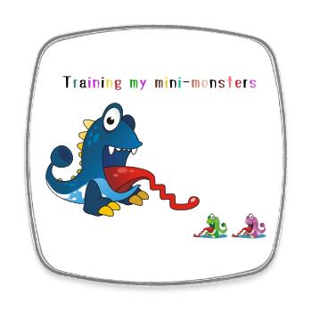 Meine Monster trainieren - Viereckiger Kühlschrankmagnet - Weiß - Vorne